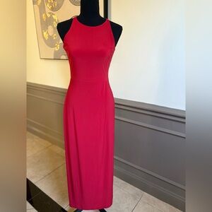 White House Black Market Red Halter Sheath Dress